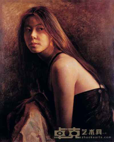刘亚明 1996年作 《穿过你的黑发》 81×65cm